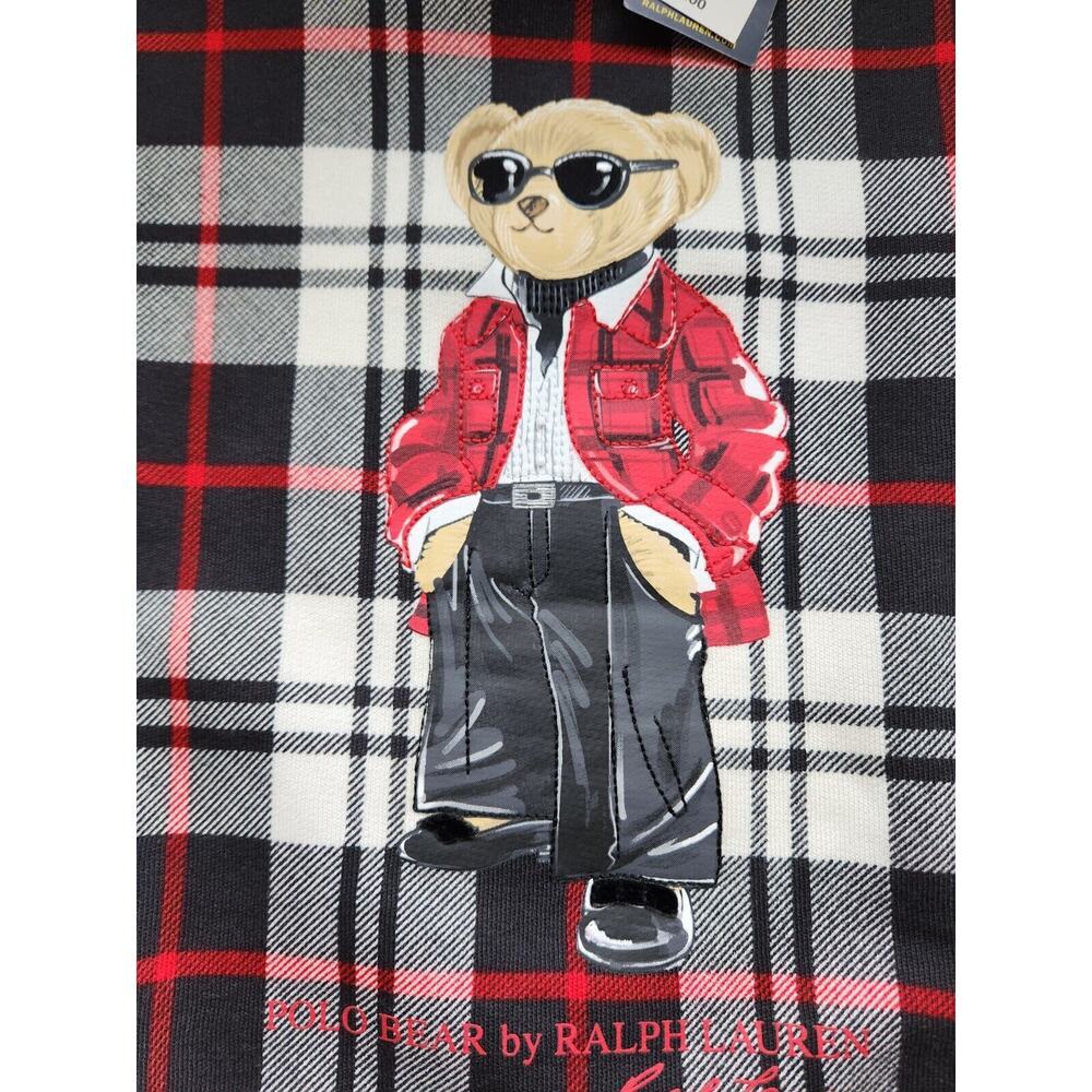 Polo by Ralph Lauren White, Black & Red Plaid Bear Sweatshirt - Picture 5 of 15